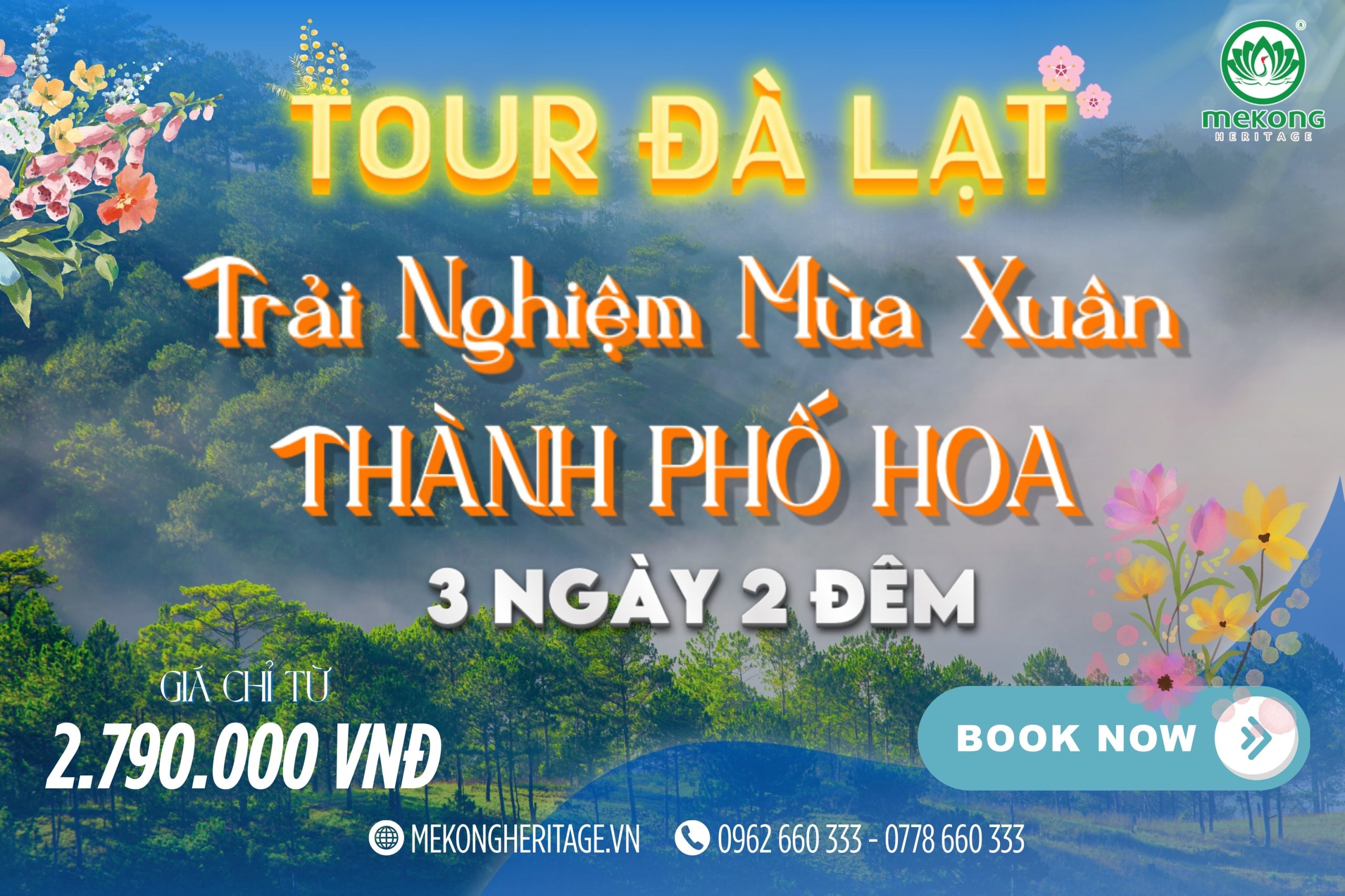 🌲 Đà Lạt Mộng Mơ: Thác Bobla – Thung Lũng Tình Yêu – Cầu Kính 7D – Dapa Hill 🌸